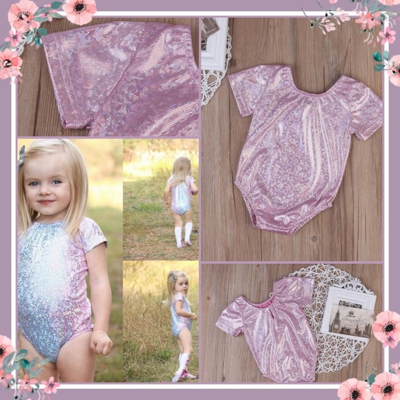 ☆ New Girls Pink Shimmery One-piece Sz 3-4 yr old - Picture 2 of 4